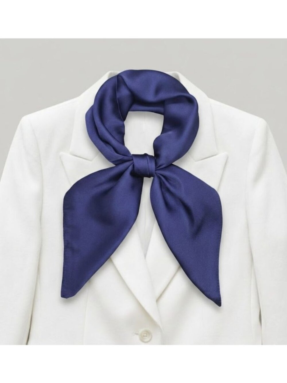 ✨Elegant Square Silky Scarf Bandana Blue Headwear Solid Soft Versatile Shawl New
